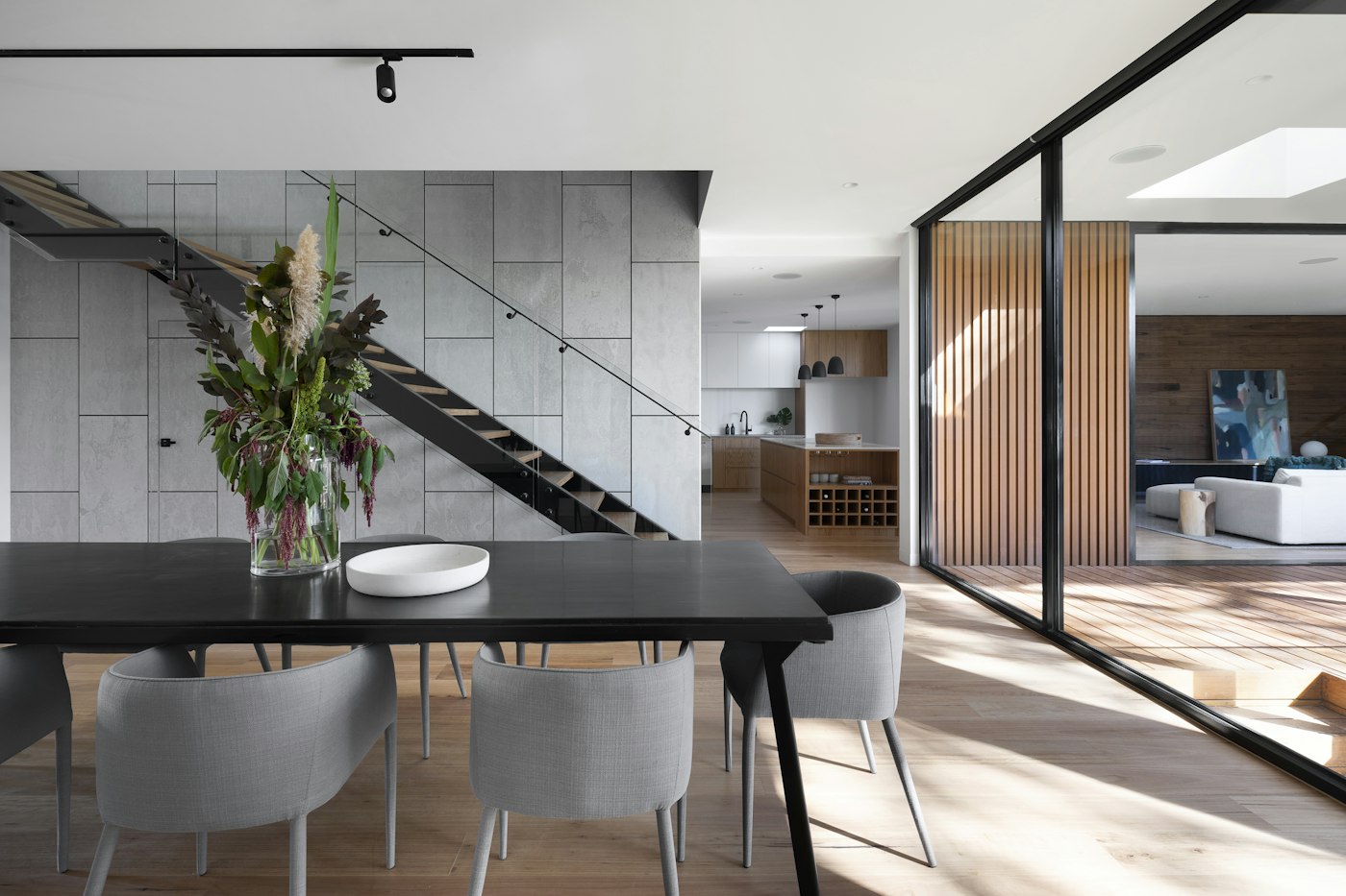 Placeholder dining interior with timber flooring